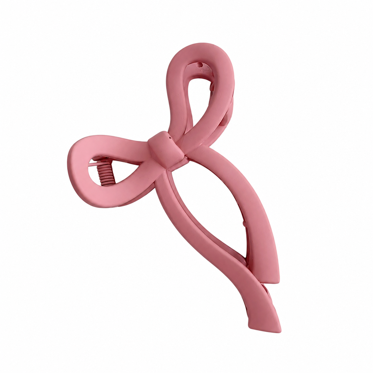 Claw Clip Lazo Rosa Mate - vista frontal