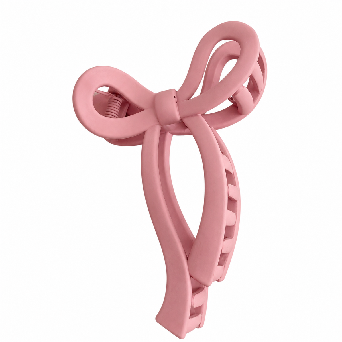 Claw Clip Lazo Rosa Mate - vista lateral