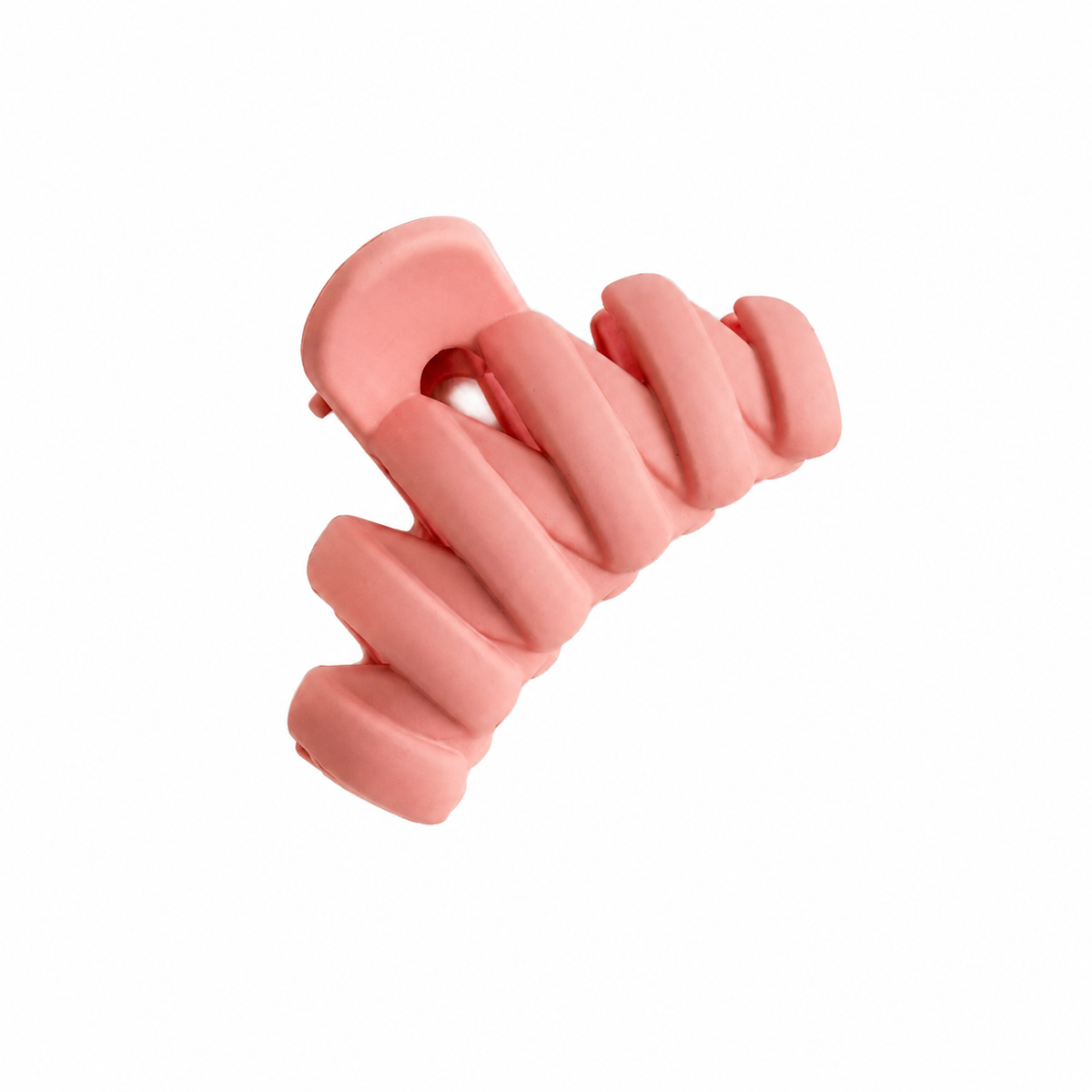 Claw Clip Chunky Rosa Mini - vista frontal textura ondulada