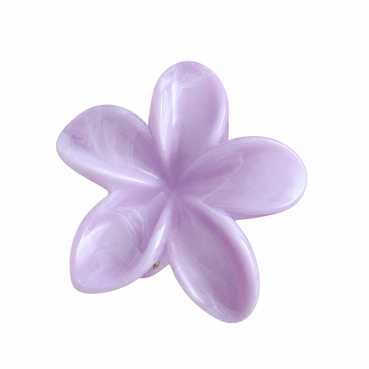Claw Clip Flor Puntiaguda Lavanda Nacarada - vista frontal pétalos