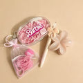 Mini estuche Barbie + scrunchies + protector cable