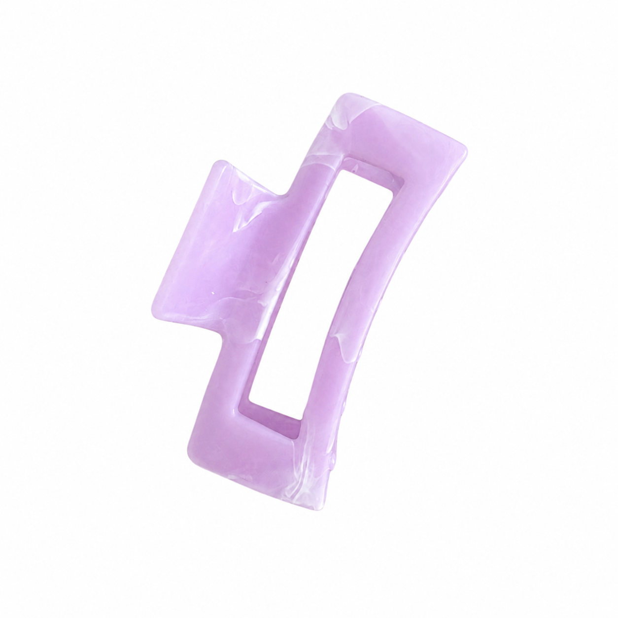 Claw Clip Rectangular Lavanda Nacarado - vista lateral calado