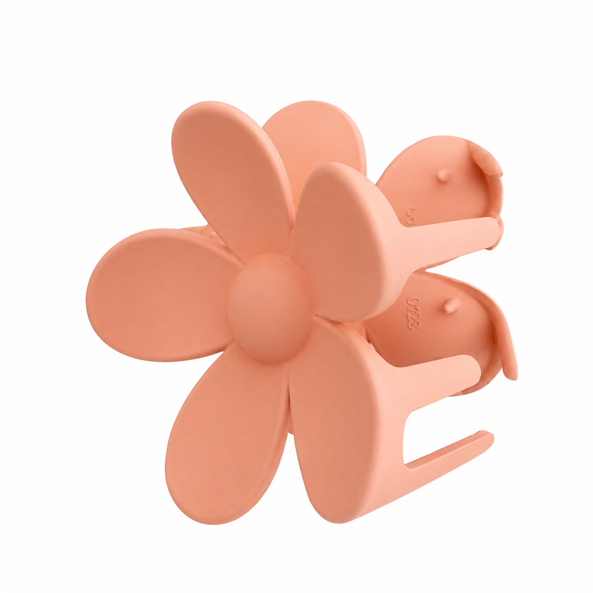 Pinza Flor Mate Durazno - vista lateral con dientes