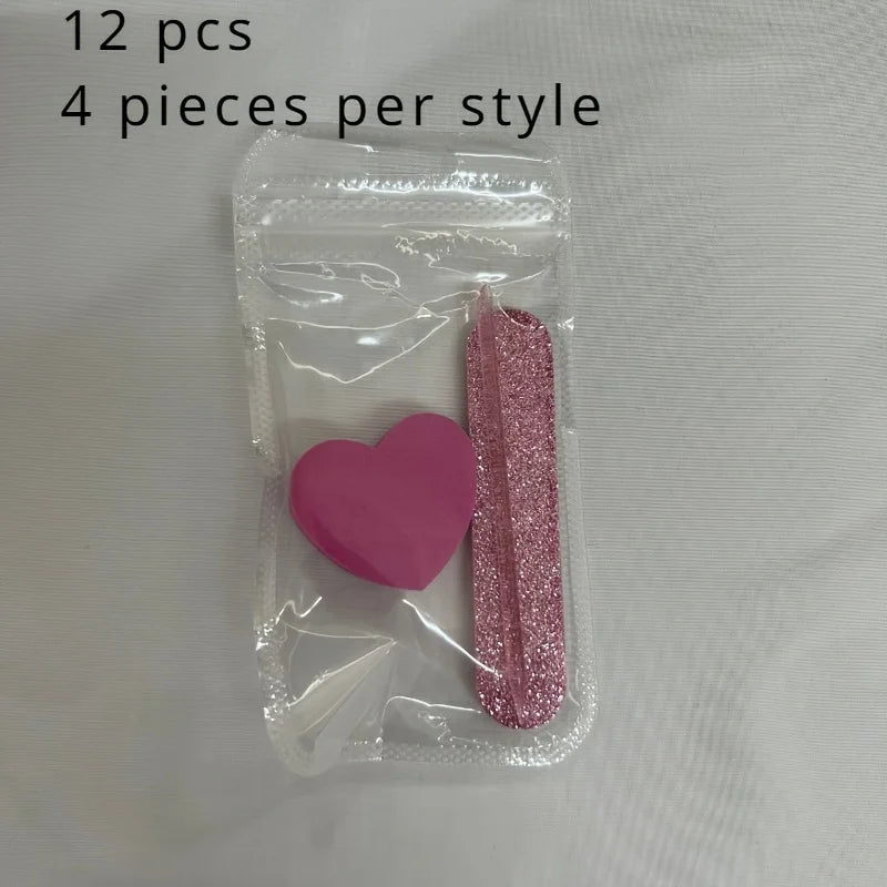 Kit de Manicure Rosa 12 Piezas | Set para Cuidado de Uñas con Lima y Accesorios