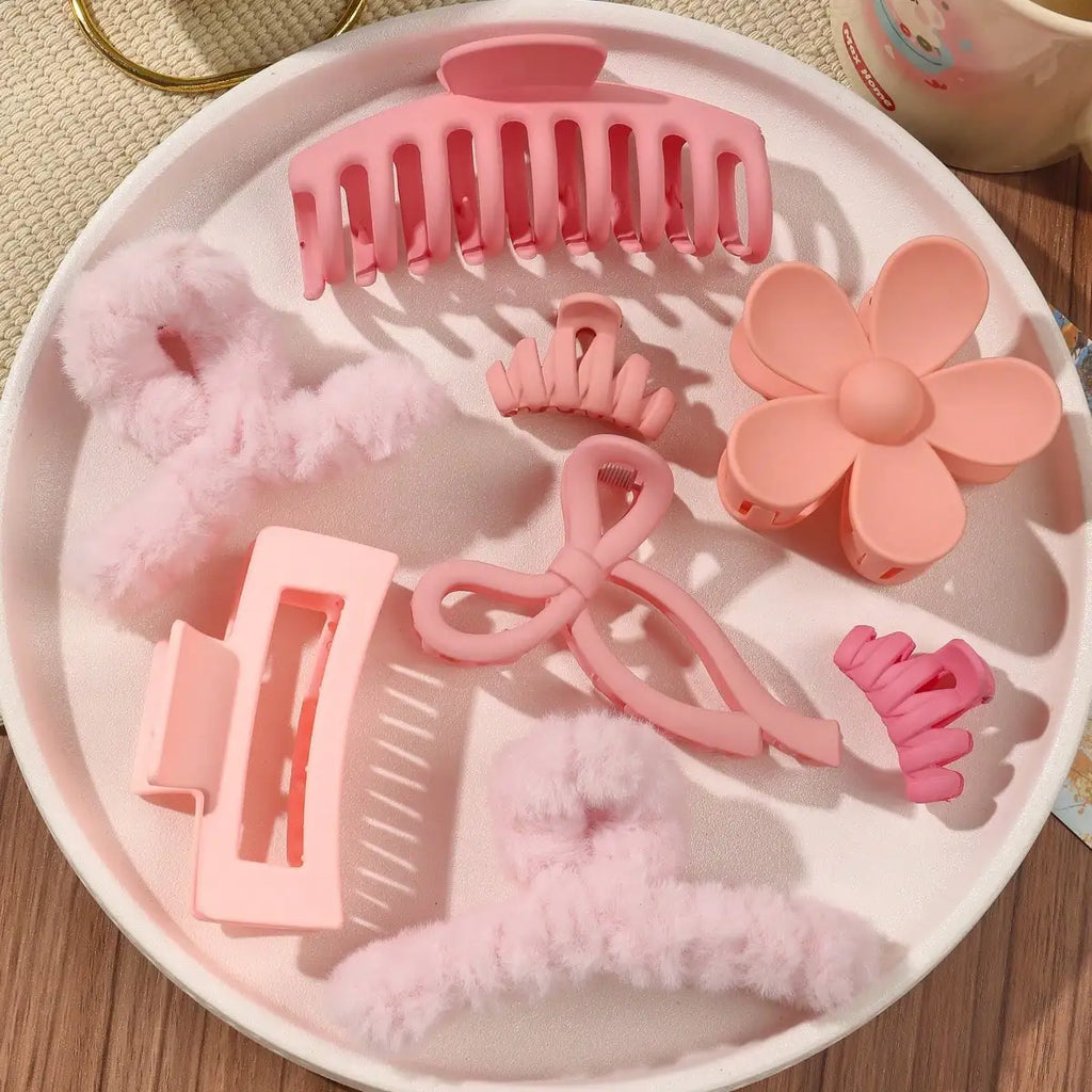 Set de 8 Pinzas para el Cabello | Estilo Elegante y Sujeción Firme 🌸