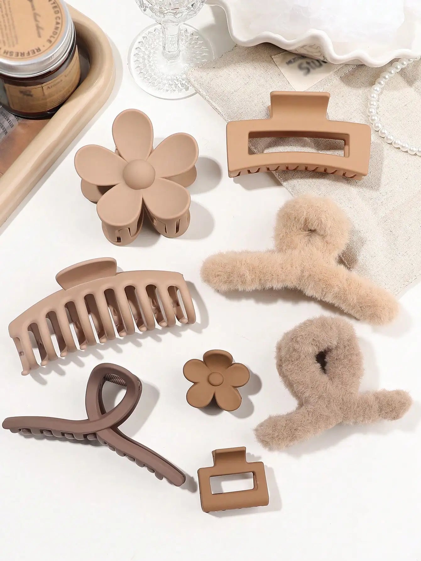 Set de 8 Pinzas para el Cabello | Estilo Elegante y Sujeción Firme 🌸