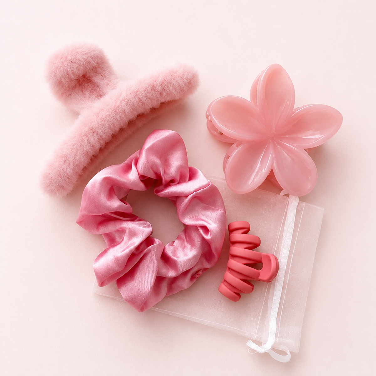 Pack Rosado de Accesorios para el Pelo