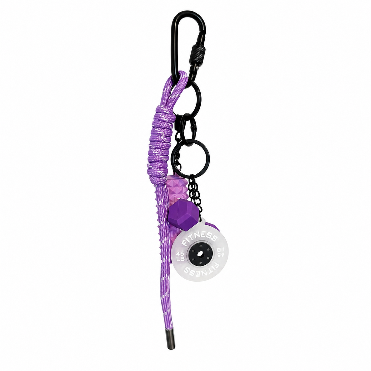 Llavero Lila Yoga - roller, disco fitness y pesas lila claro