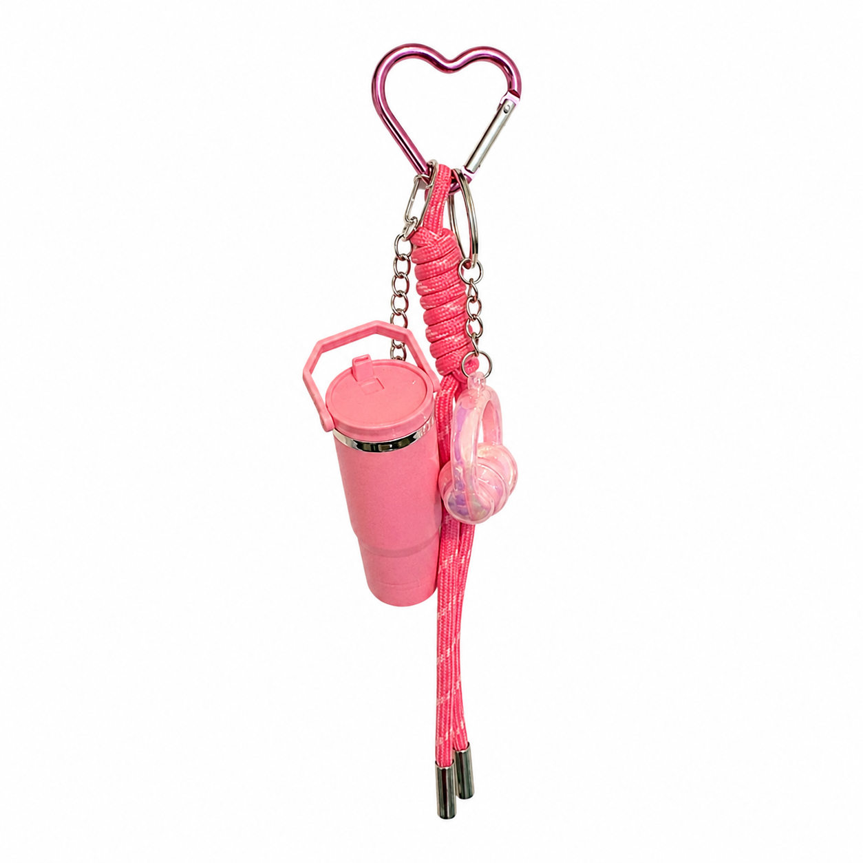 Llavero Lila Yoga - vista lateral con charms